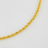 Rope Bracelet 1.3g / 7 in / 2.1mm 18K Yellow Gold