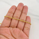 Rope Bracelet 1.3g / 7 in / 2.1mm 18K Yellow Gold
