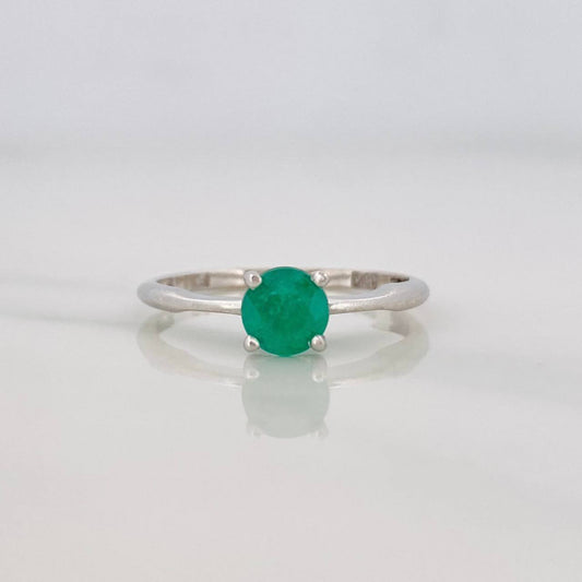 Anillo Solitario Esmeralda 0.54pts 1.85g / T6 1/2 Oro Blanco 18K