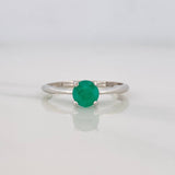 Emerald Solitaire Ring 0.54pts 1.85g / T6 1/2 18K White Gold