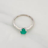 Emerald Solitaire Ring 0.54pts 1.85g / T6 1/2 18K White Gold