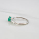 Emerald Solitaire Ring 0.54pts 1.85g / T6 1/2 18K White Gold