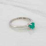 Emerald Solitaire Ring 0.54pts 1.85g / T6 1/2 18K White Gold
