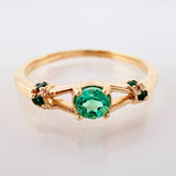 Anillo Vertices Ampliadas Esmeraldas 29pts 2gr / T7 / Oro Amarillo 18K *