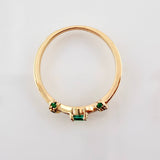 Anillo Vertices Ampliadas Esmeraldas 29pts 2gr / T7 / Oro Amarillo 18K *