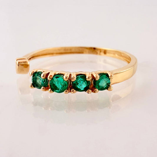 Anillo Abrazo Tretacorazon Esmeraldas 20pts 1.3gr / T6 / Oro Amarillo 18K *