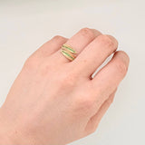 Anillo Abrazo Laurel Esmeraldas 38pts 1.95gr / T5 3/4 / Oro Amarillo 18K *