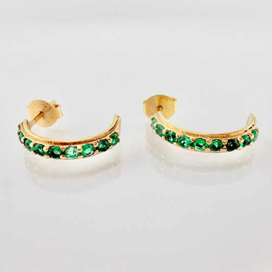 Topos Media Luna Esmeraldas 70pts 2.35gr / 3/4 in / Oro Amarillo 18K *