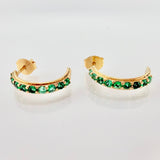 Topos Media Luna Esmeraldas 70pts 2.35gr / 3/4 in / Oro Amarillo 18K *