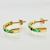 Topos Media Luna Esmeraldas 70pts 2.35gr / 3/4 in / Oro Amarillo 18K *