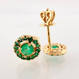 Topos Halo Circulo Esmeraldas 66pts 1.9gr / 7.2mm Oro Amarillo 18K *