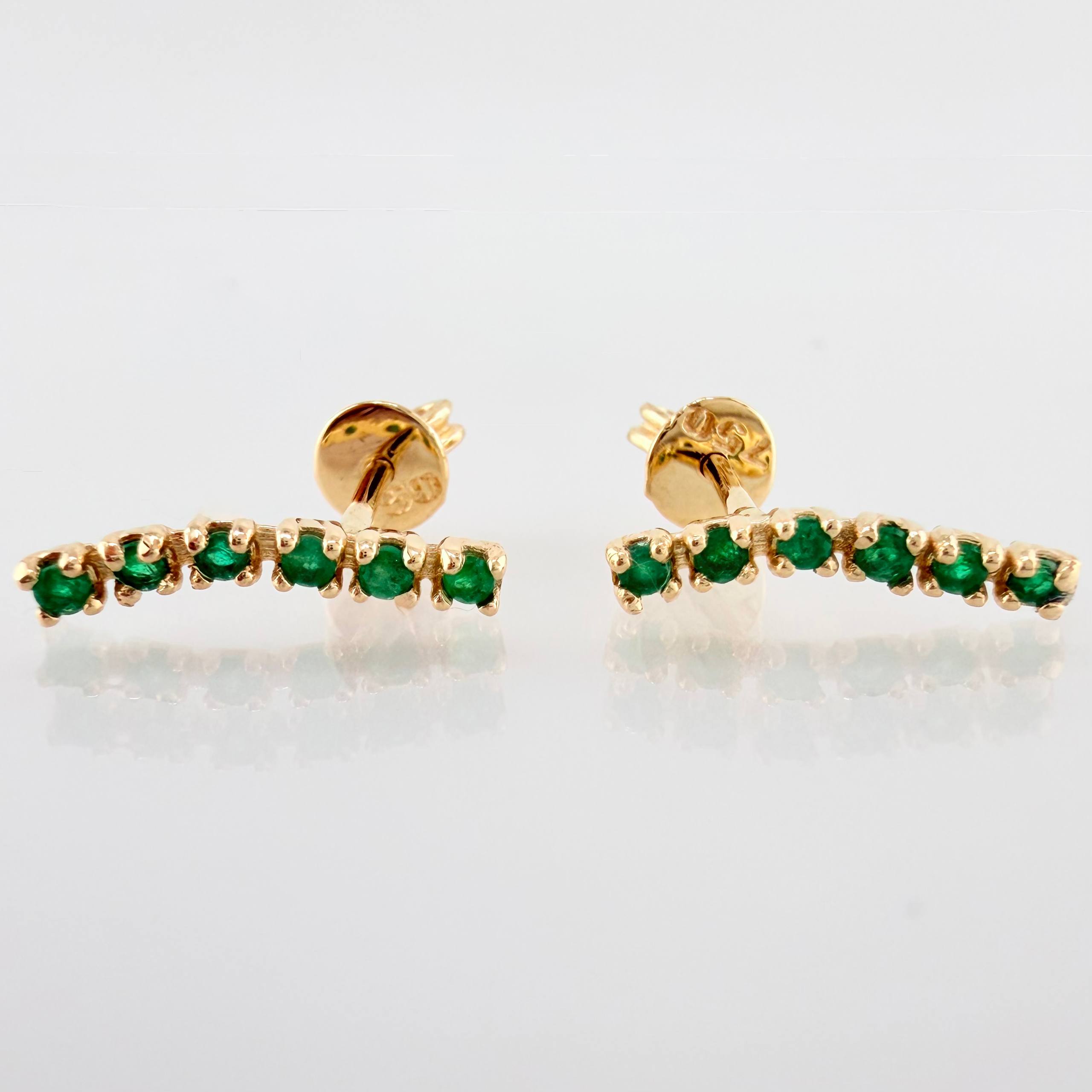 Topos Estella Curva Esmeraldas 19pts 1.4gr / 1/2 in / Oro Amarillo 18K *
