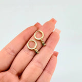 Candongas Rectangulos Colgantes Esmeraldas 30pts Diamantes 18pts 2.5gr / 3/4 in / Oro Amarillo 18K *