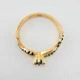 Anillo Solitario Infinito Imperial Esmeraldas 5pts 2.95gr / T7 1/4 / Oro Amarillo 18K *