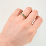 Anillo Solitario Infinito Imperial Esmeraldas 5pts 2.95gr / T7 1/4 / Oro Amarillo 18K *