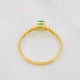 Anillo Corazones Esmeralda 22pts 1.35g / T7 Oro Amarillo 18K