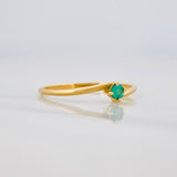 Solitaire Ring Emerald 6pts 0.9g / T6 1/2 Yellow Gold 18K