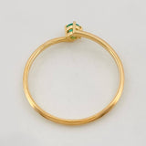 Solitaire Ring Emerald 6pts 0.9g / T6 1/2 Yellow Gold 18K