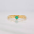 Solitaire Ring Emerald 8pts 1g / T7 Yellow Gold 18K
