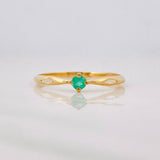 Solitaire Ring Emerald 8pts 1g / T7 Yellow Gold 18K