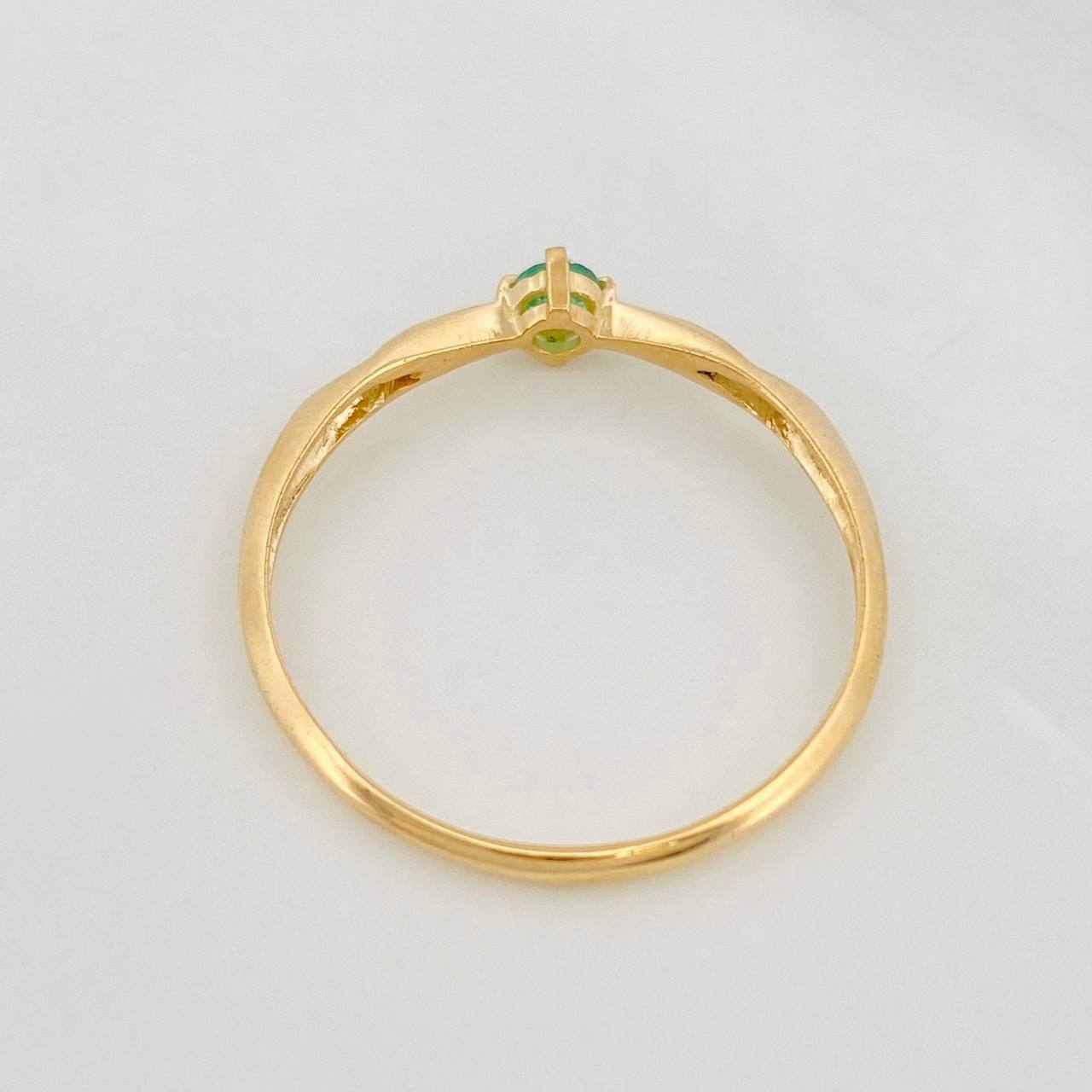 Solitaire Ring Emerald 8pts 1g / T7 Yellow Gold 18K