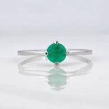Anillo Solitario Esmeralda 50pts 1.35g / T6 1/2 Oro Blanco 18K