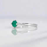 Anillo Solitario Esmeralda 50pts 1.35g / T6 1/2 Oro Blanco 18K