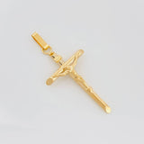 Pendant Cross Christ Flat Tips 1.2 g / 1 1/2 in 18K Yellow Gold