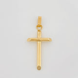Pendant Flat-Tipped Cross 0.8 g / 1 1/4 in 18K Yellow Gold