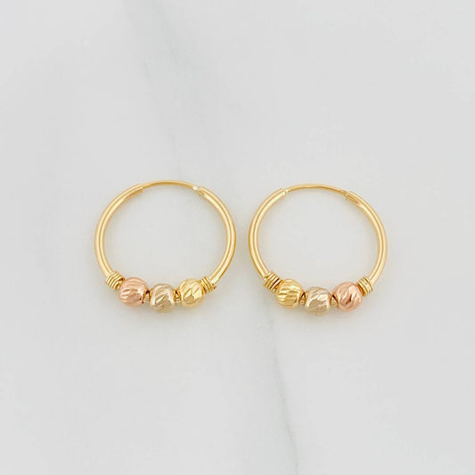 Candongas Trio 1 g / 1/2 in Tres Oros 18K