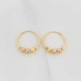 Candongas Trio 1.15 g / 1.6 cm Tres Oros 18K