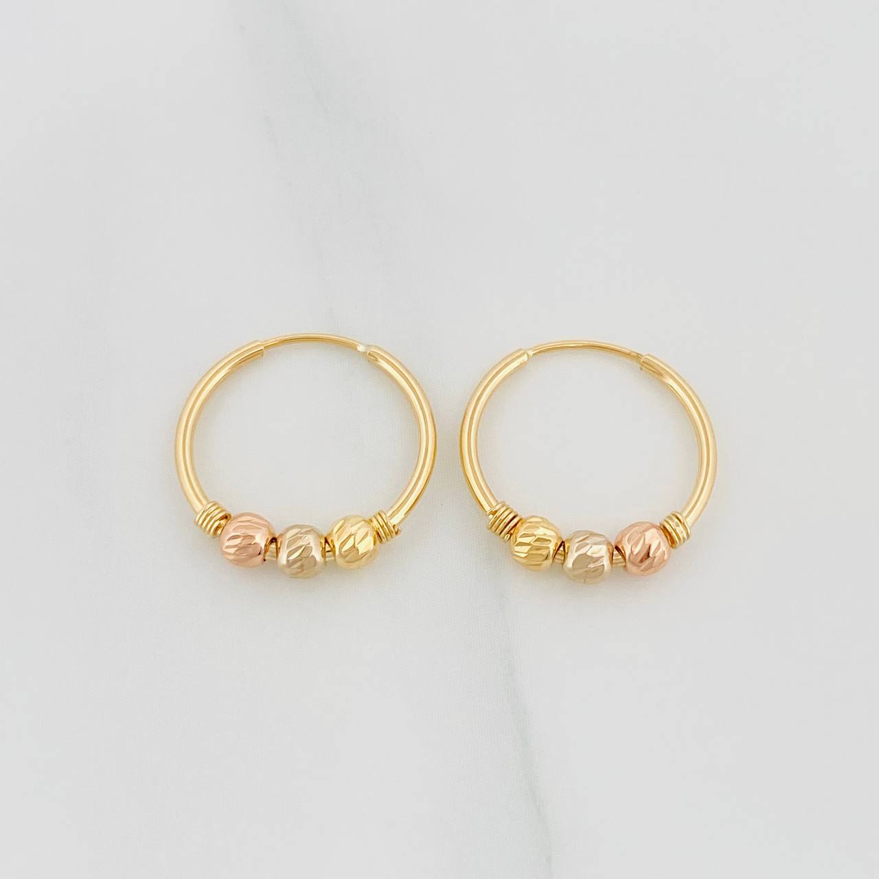 Candongas Trio 1 g / 1.5 cm Tres Oros 18K