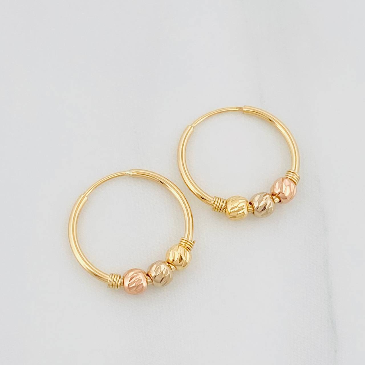 Candongas Trio 1 g / 1.5 cm Tres Oros 18K