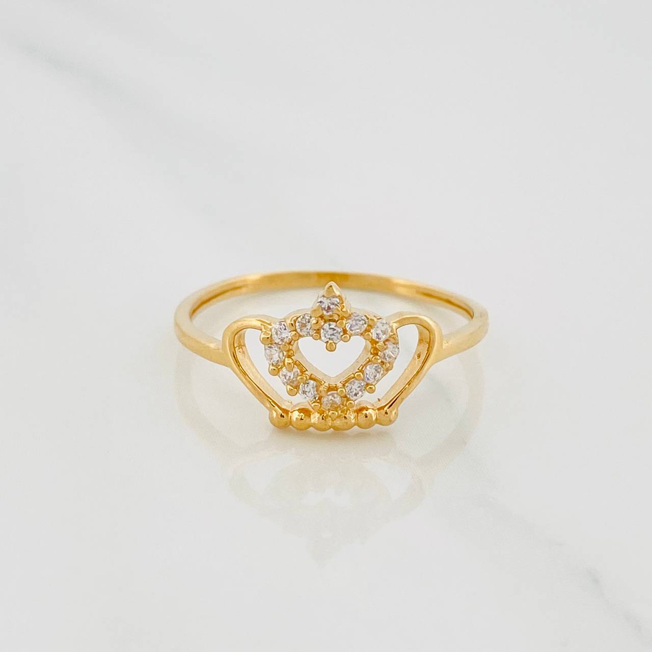Anillo Corona 1.65 g / T7 1/4 Oro Amarillo 18K