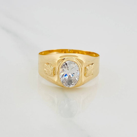 Anillo Sello Ovalado 3.4 g / T11 Oro Amarillo 18K
