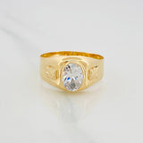 Anillo Sello Ovalado 3.4 g / T11 Oro Amarillo 18K