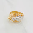 Crossed Horses Ring 6.85 g / Size 9 3/4 Two-Tone Yellow and White Gold 18K