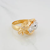 Crossed Horses Ring 6.85 g / Size 9 3/4 Two-Tone Yellow and White Gold 18K