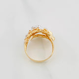 Crossed Horses Ring 6.85 g / Size 9 3/4 Two-Tone Yellow and White Gold 18K