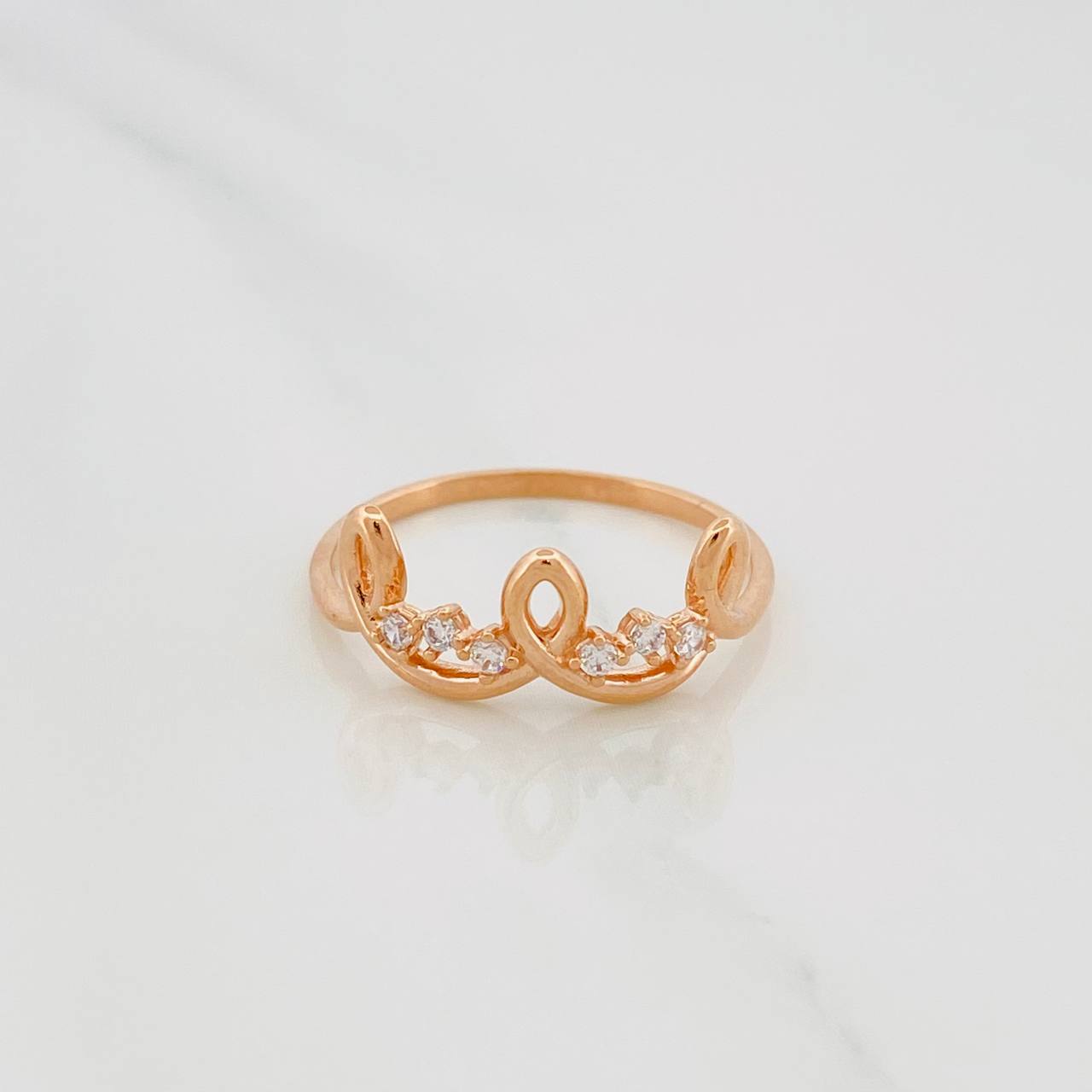 Wavy Line Crown Ring 1.8 g / Size 7 1/4 18K Rose Gold