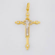 Dije Cruz Cristo 3.8g / 2 in Dos Oros Amarillo Blanco 18K
