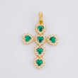 Dije Cruz Corazones Tupida 2.1g / 1 1/4 in Oro Amarillo 18K