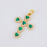 Pendant Dense Hearts Cross 2.2g / 1 1/4 in Yellow Gold 18K