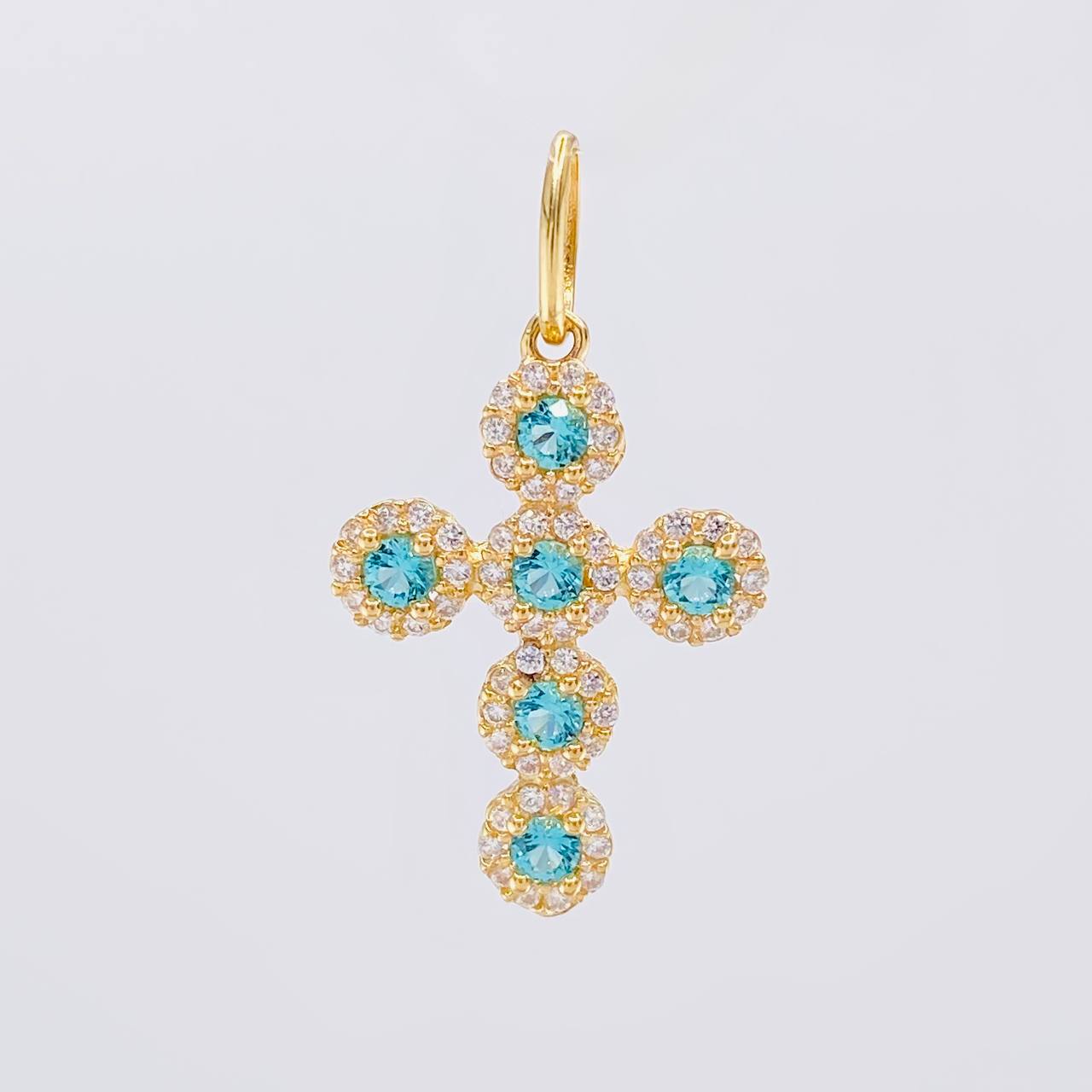 Dije Cruz Tupida 2.1g / 1 in Oro Amarillo 18K