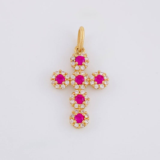 Thick Cross Pendant 1.3g / 1 in Yellow Gold 18K