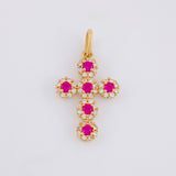 Thick Cross Pendant 1.3g / 1 in Yellow Gold 18K