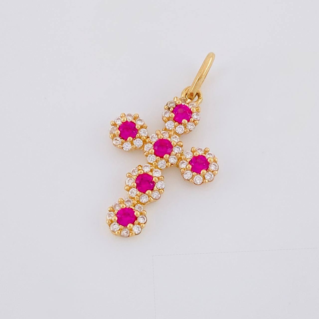 Thick Cross Pendant 1.3g / 1 in Yellow Gold 18K
