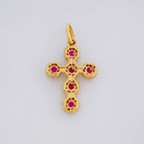 Thick Cross Pendant 1.3g / 1 in Yellow Gold 18K