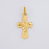 Dije Cruz Cristo Puntas Curvas 1.15g / 1 in Oro Amarillo 18K