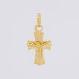 Dije Cruz Cristo Puntas Curvas 0.95g / 1 in Oro Amarillo 18K